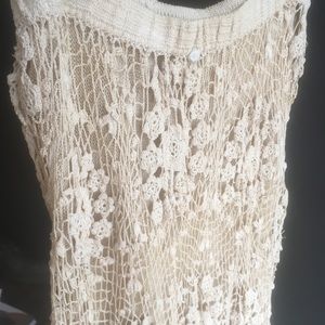 Vintage macrame/crochet 100% cotton long skirt